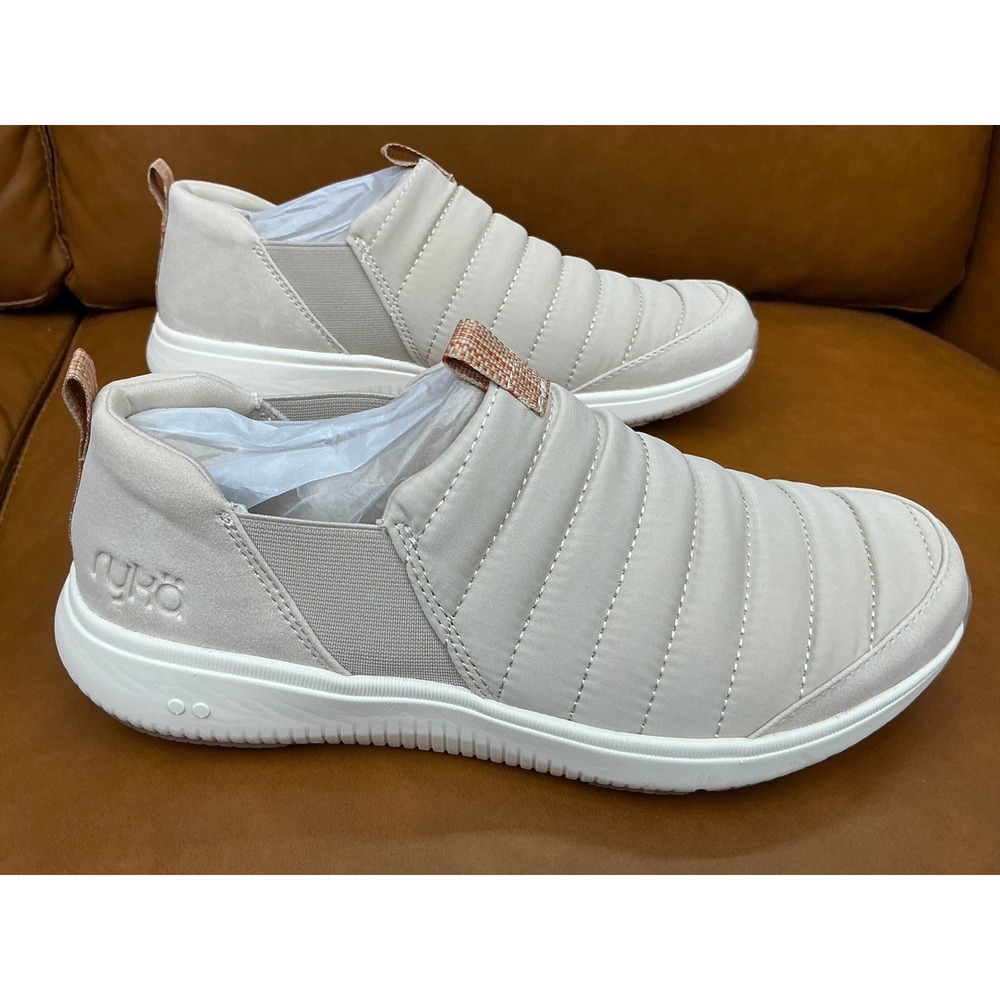 Ryka Pursuit Slip On Sneakers Womens 8.5 Taupe Quilted Walking Shoes